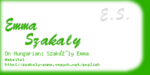 emma szakaly business card